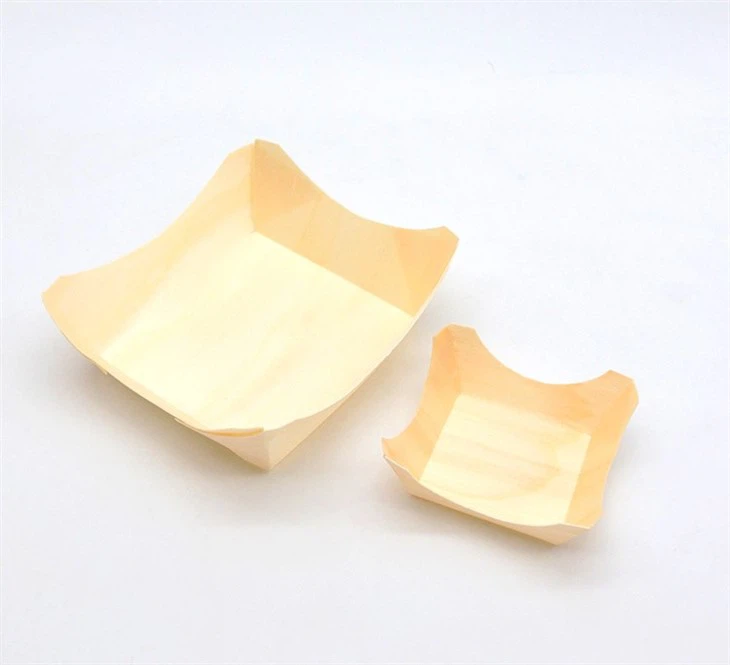 Estick Material Wood Disposable Sushi Boat Container