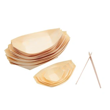 Estick Material Wood Disposable Sushi Boat Thawv